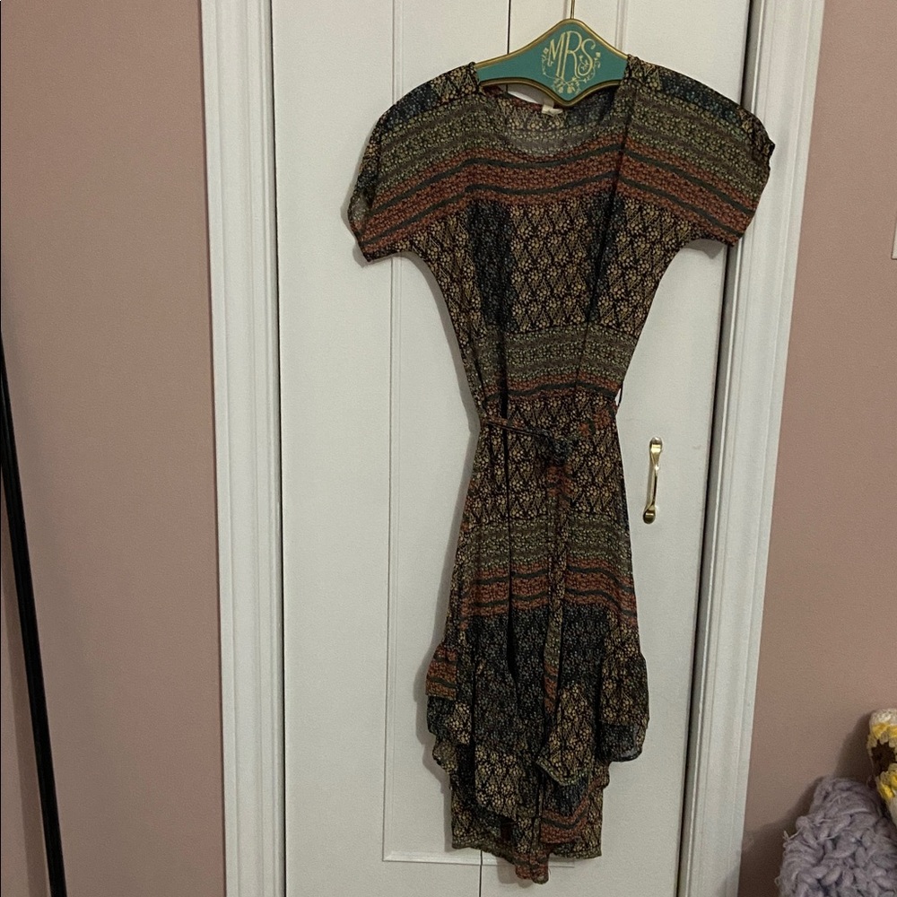 Multicolor Patterned Dress